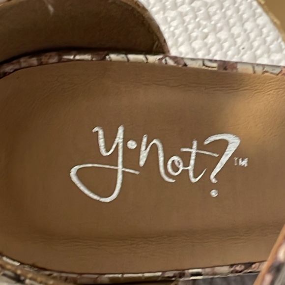 Y. Not?. Snake skin, heel sandals. 9M - Picture 8 of 9